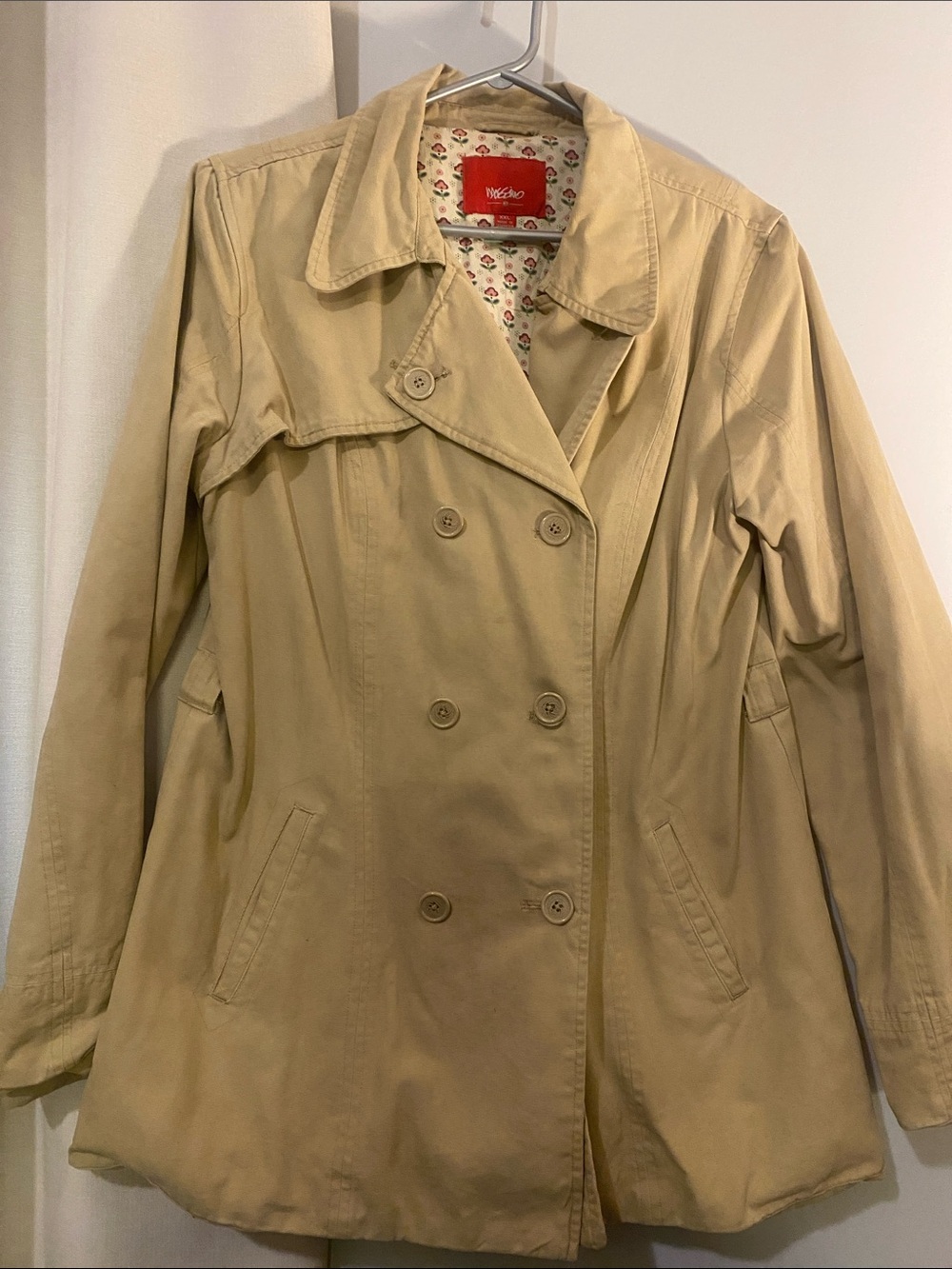 Massimo Beige Double-Breasted Trench Coat